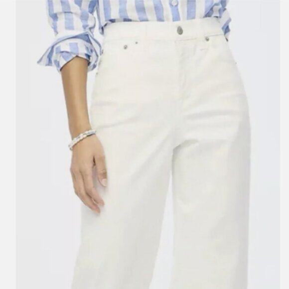 J.Crew Petite Wide-Leg Crop, All-day Stretch, Seashell White, 26P NWT - Picture 1 of 7